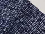粋な藍染調 かすれ格子文様 Men’s Yukata 本染め Hand-Sewn Cotton Summer Kimono ③