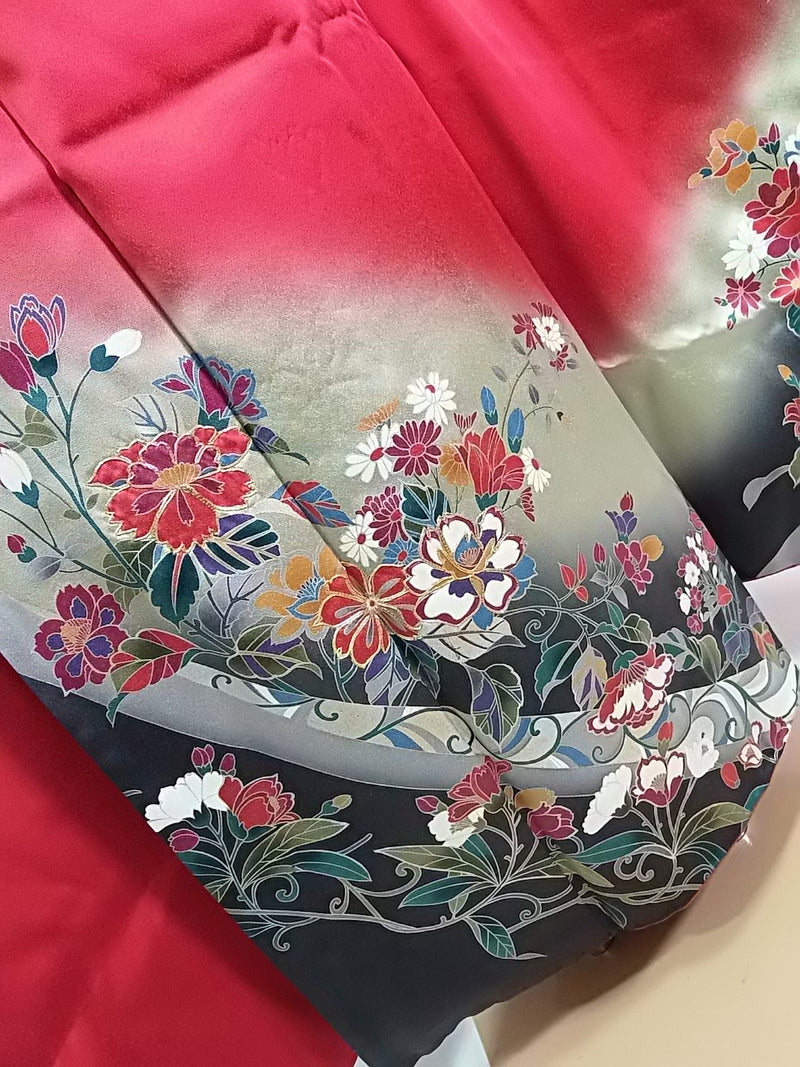 フルセット】振袖（袋帯・長襦袢・帯揚げ・帯締め付き）／正絹／豪華