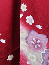 新品 Furisode Kimono Full Set 正絹 桜文様 花文様 袋帯・やまと誂え刺繍半衿長襦袢・帯揚げ・帯締め付き Ready to Wear 逸品