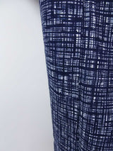 粋な藍染調 かすれ格子文様 Men’s Yukata 本染め Hand-Sewn Cotton Summer Kimono ③