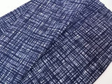 粋な藍染調 かすれ格子文様 Men’s Yukata 本染め Hand-Sewn Cotton Summer Kimono ③