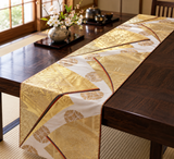 Luxurious Gold Brocade Fukuro Obi | “Elegance of Golden Mist” | Auspicious Japanese Motifs | Reversible | Japanese Table Runner | Traditional Japanese Elegance