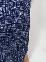 粋な藍染調 かすれ格子文様 Men’s Yukata 本染め Hand-Sewn Cotton Summer Kimono ③