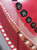 New Silk Furisode Kimono｜鹿子絞り 花文様 金彩 正絹 赤黒ぼかし Japanese Formal Kimono