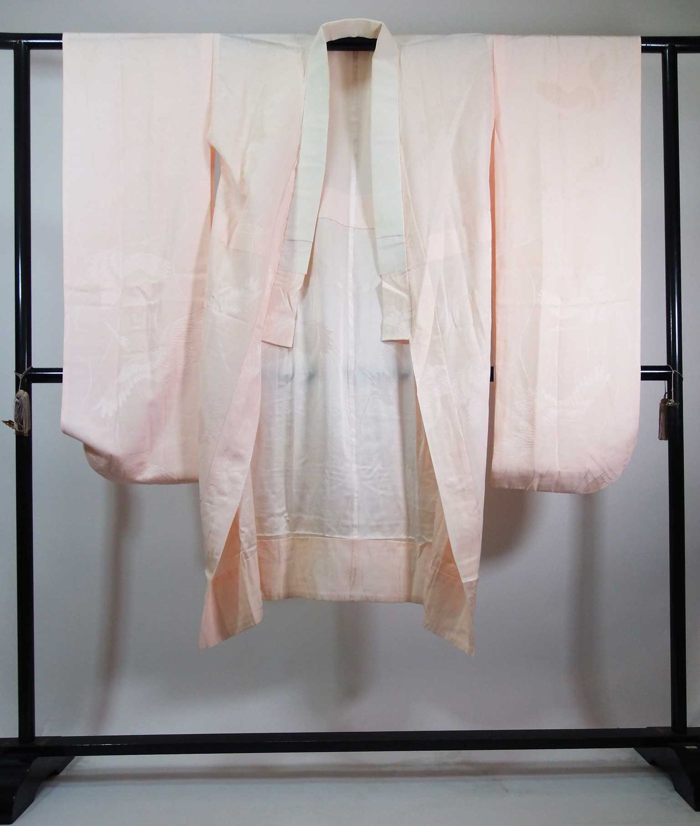 Silk 振袖 長襦袢セット 花扇面文様 金駒刺繍 古典柄 上品華やか 和装