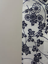 Almost beautiful, yukata, hand-stitched with floral design, combed fabric, SS size, white