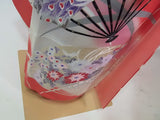 振袖 フルセット（長襦袢・袋帯・帯揚げ・帯締め）友禅 花扇面文様 薄紅×生成り 古典美 逸品     Full set / Ready to wear
