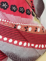 New Silk Furisode Kimono｜鹿子絞り 花文様 金彩 正絹 赤黒ぼかし Japanese Formal Kimono