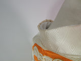 Vintage Silk Furisode Kimono | Rough Waves, Genji-guruma & Gosho-guruma Motifs with Gold-thread Couching Embroidery (Kinkoma-shishu)