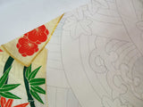 Silk 振袖 長襦袢セット 花扇面文様 金駒刺繍 古典柄 上品華やか 和装 Kimono