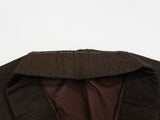 Unused 2-piece set of men's kimono, haori jacket and kimono (haori is beard pongee), pure silk, dark brown