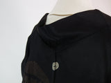 美品　黒羽織　花菱模様　絹製品　日本製品　日本の家紋入り　Kimono jacket
