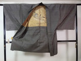 Vintage Men’s Kimono Set｜未使用　男着物2点セット 紬着物・羽織・正絹 大島紬ブランド　手縫い 日本製 焦茶色　No13