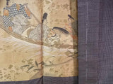 Vintage Men’s Kimono Set｜未使用　男着物2点セット 紬着物・羽織・正絹 大島紬ブランド　手縫い 日本製 焦茶色　No13