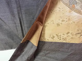Vintage Men’s Kimono Set｜未使用　男着物2点セット 紬着物・羽織・正絹 大島紬ブランド　手縫い 日本製 焦茶色　No13