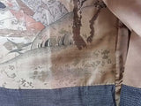 Vintage Men’s Kimono Set｜未使用　男着物2点セット 紬着物・羽織・正絹 大島紬ブランド　手縫い 日本製 焦茶色　No13