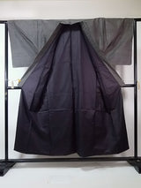 Vintage Men’s Kimono Set｜未使用　男着物2点セット 紬着物・羽織・正絹 大島紬ブランド　手縫い 日本製 焦茶色　No13