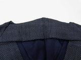 Beautiful, two-piece set of men's kimono, haori jacket and kimono, Oshima Tsumugi brand, pure silk, light black color.