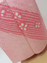 逸品 やまと誂え 総絞り訪問着『桃花の雅扇』鹿の子絞り 扇面花文様 金駒刺繍 正絹 桃色Vintage Japanese Silk Kimono