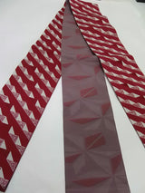 Crimson Geometry Reversible Hanhaba Obi | 麻の葉文様×幾何学模様 リバーシブル半幅帯 未使用 浴衣・小紋に