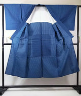 Yukata Homme en Coton | Motif à Carreaux Indigo Teint à la Main | Bleu Marine | Kimono d'Été Japonais