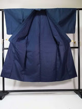 Unused men's kimono, two-piece set of haori jacket and kimono, pure silk, tortoiseshell design, navy blue