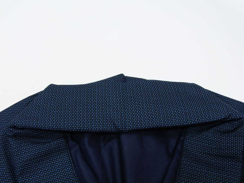 Unused men's kimono, two-piece set of haori jacket and kimono, pure silk, tortoiseshell design, navy blue