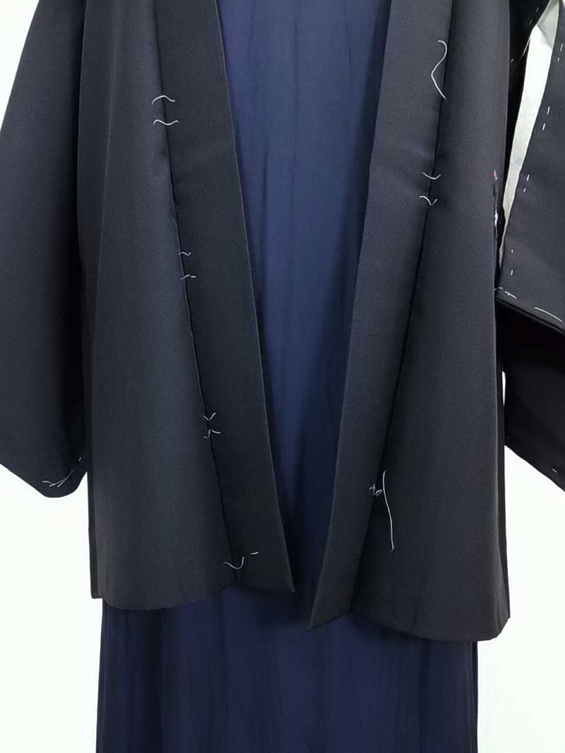 未使用 黒羽織 刺繍 花文様 正絹 Kimono jacket – MIYABI - REUSE ...