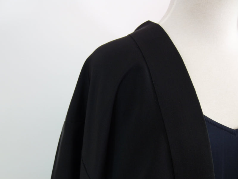 美丽的黑色纱织，茶屋辻图案，纯丝绸和服外套
