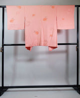 未使用　美品　羽織　橘文様　花文様　絹製品　日本製品　Kimono jacket　ピンク