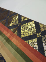 Luxurious Gold Brocade Fukuro Obi | “Elegance of Golden Mist” | Auspicious Japanese Motifs | Reversible | Japanese Table Runner | Traditional Japanese Elegance