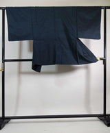 Beautiful man's kimono, 2-piece set of haori jacket and kimono, bearded pongee, patternless, navy blue 2-3