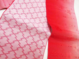 Unused yukata obi, half-width "Sakura", made in Japan, polyester, reversible, yukata obi, light red