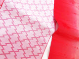 未使用品　浴衣帯　半幅　「さくら」　日本製品　ポリエステル製　リバーシブル yukata obi 薄紅色