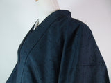 Beautiful man's kimono, 2-piece set of haori jacket and kimono, bearded pongee, patternless, navy blue 2-3