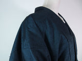 Beautiful man's kimono, 2-piece set of haori jacket and kimono, bearded pongee, patternless, navy blue 2-3