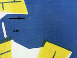 大人可愛い　注染浴衣　レトロ　モダン柄　本染　コーマ地　青色系　手縫い 日本製品　Japanese yukata