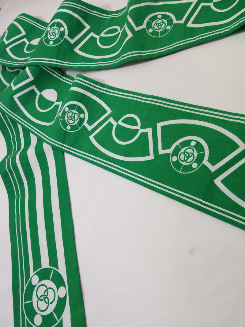Yukata obi, half-width narrow obi, fan-faced pattern, made in Japan, cotton, yukata obi, green