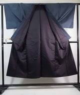 大島紬 男着物 三点セット 正絹 羽織 長襦袢 紺色 亀甲文様 メンズ着物セット Men's Kimono Set No.7