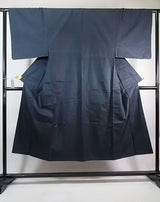 大島紬 男着物 三点セット 正絹 羽織 長襦袢 紺色 亀甲文様 メンズ着物セット Men's Kimono Set No.7