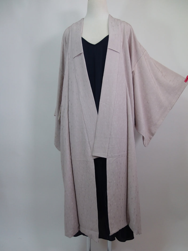 Cat Kimono Gown Back View Kimono Remake Japanese Coat Cardigan Light Gray