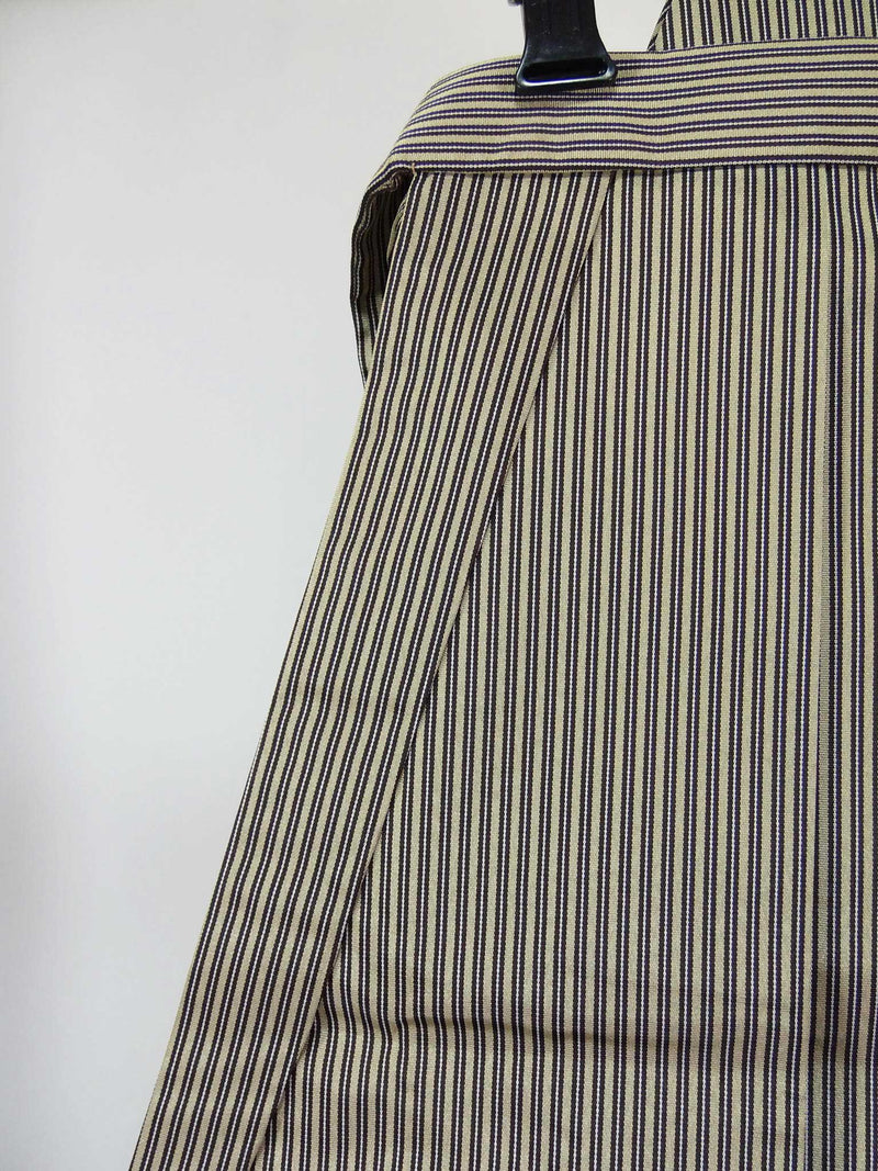 Hakama Pants for Men's Kimono Made in Japan, Stripe, Pure Silk, Beautiful, Grayish, M size, Bajirai Hakama (Pants Type)