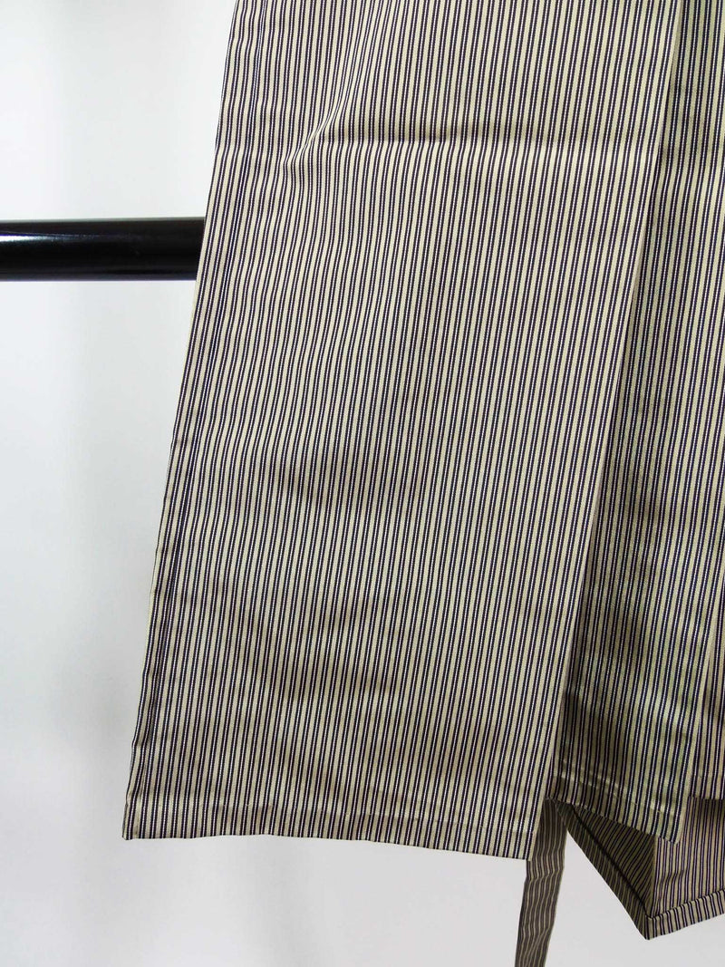 Hakama Pants for Men's Kimono Made in Japan, Stripe, Pure Silk, Beautiful, Grayish, M size, Bajirai Hakama (Pants Type)