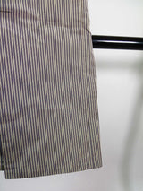 Hakama Pants for Men's Kimono Made in Japan, Stripe, Pure Silk, Beautiful, Grayish, M size, Bajirai Hakama (Pants Type)