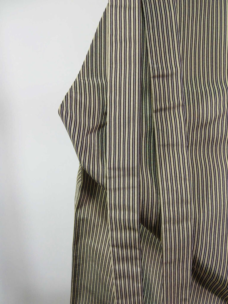 Hakama Pants for Men's Kimono Made in Japan, Stripe, Pure Silk, Beautiful, Grayish, M size, Bajirai Hakama (Pants Type)