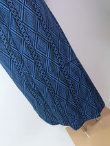 Yukata Homme Bleu Indigo-Noir | Motif Traditionnel Yoshiwara Tsunagi | Kimono d’Été Japonais en Coton Cousu Main ④