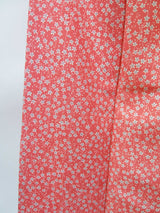 Magnifique kimono de femme, komon, petit motif floral, crêpe de soie, cousu à la main, rose.