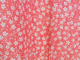 Magnifique kimono de femme, komon, petit motif floral, crêpe de soie, cousu à la main, rose.