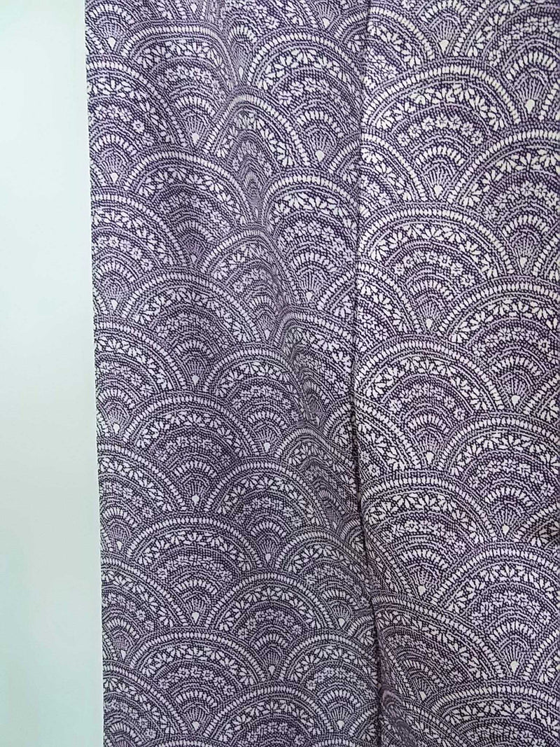 Magnifique kimono pour femme, zukedown, komon, motif de vagues bleues, pure soie, cousu à la main.