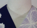 yukata with floral motifs japanese yukata Japanese product, navy blue